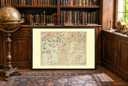 Carta Marina 1539 - Olaus Magnus - Skandynawia i Potwory Morskie - Historyczny Plakat z Mapą