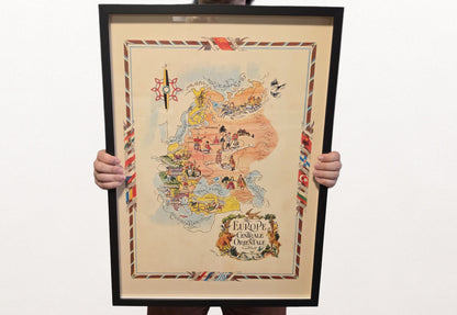 Central & Eastern Europe Illustrated Map - Vintage Pictorial Map with Cities and Wildlife