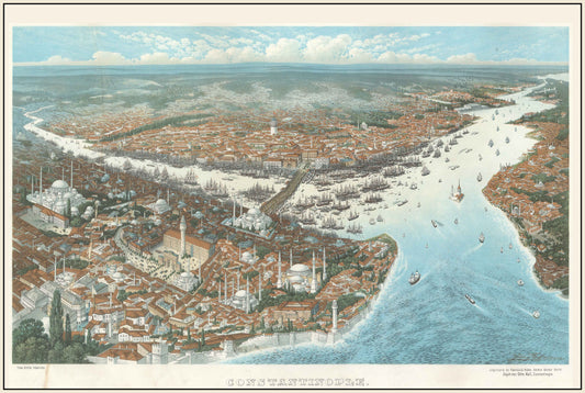 Constantinople 1896 - Vintage Painting of the Ottoman Capital - Strategy Maps