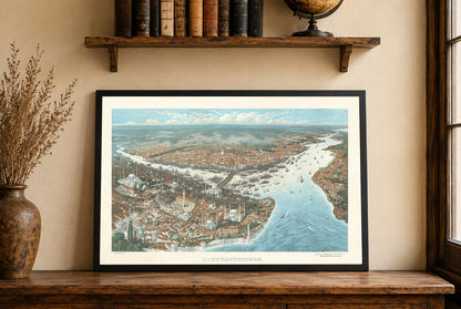 Constantinople 1896 - Vintage Painting of the Ottoman Capital