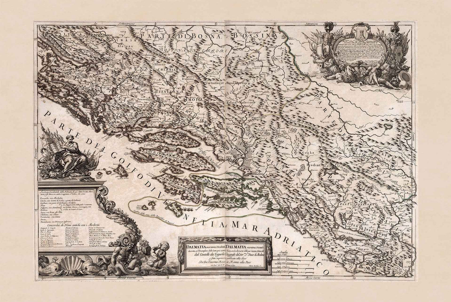 Dalmatia Coast Map Poster (1689) – Vintage Adriatic Sea Wall Art