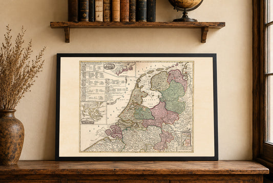 Republika Holenderska 1740 – Historyczna mapa Niderlandów