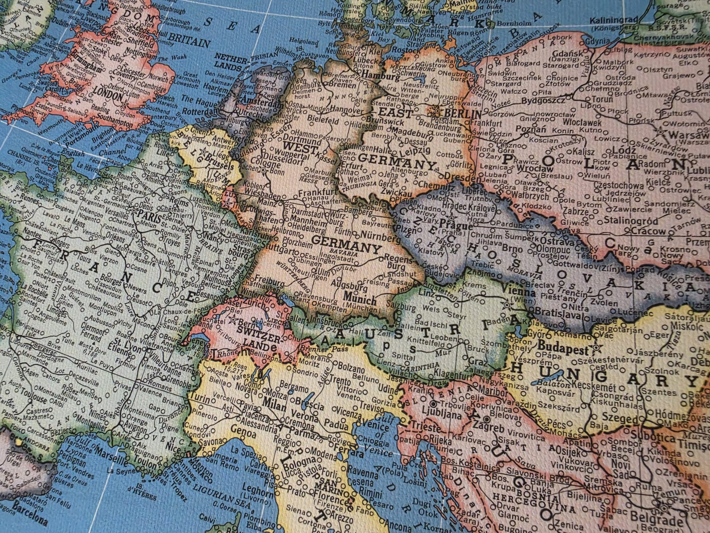 Europa 1957 - Mapa histórico de la Europa de la Guerra Fría