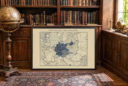 Europa Walcząca 1939 - II Wojna Światowa - Antoni Gołębniak - Historyczny Plakat z Mapą