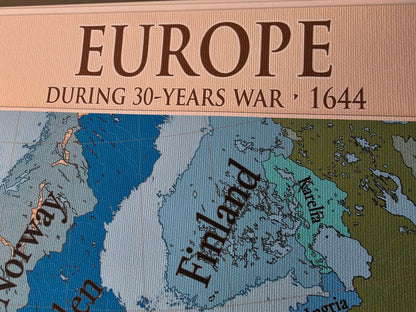 Europe en 1644 - Affiche Carte Guerre de Trente Ans