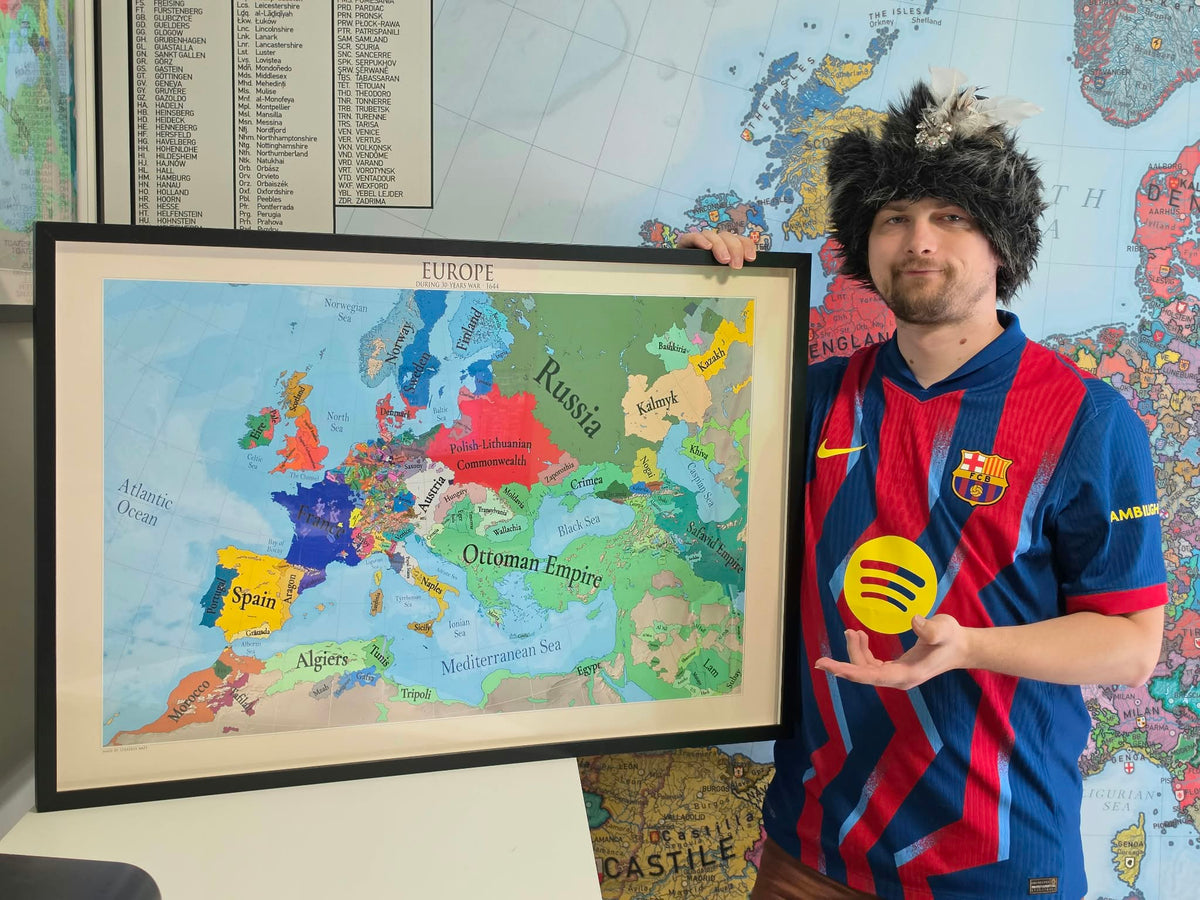 Europe en 1644 - Affiche Carte Guerre de Trente Ans