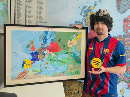 Europe en 1644 - Affiche Carte Guerre de Trente Ans