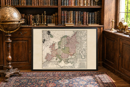 Europe in 1743 - Historical Wall Map from the War of the Austrian Succession