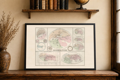 Systemy Geograficzne Starożytnych 1874 - Historyczna Mapa - Plakat