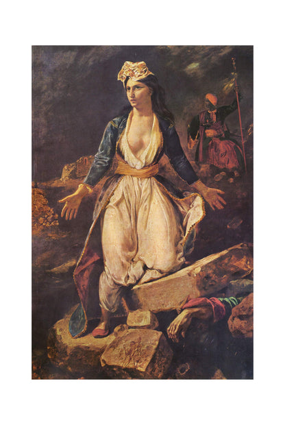La Grèce sur les Ruines de Missolonghi 1826 - Eugène Delacroix - Affiche Peinture Historique