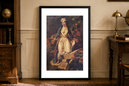 La Grèce sur les Ruines de Missolonghi 1826 - Eugène Delacroix - Affiche Peinture Historique