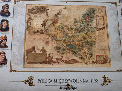 Historia Polski - Kolekcja 3 Historycznych Map i Poczet Królów Polski - Plakat
