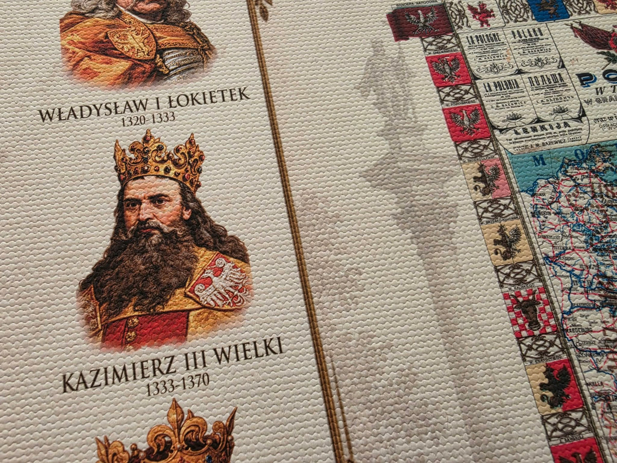 Historia Polski - Kolekcja 3 Historycznych Map i Poczet Królów Polski - Plakat