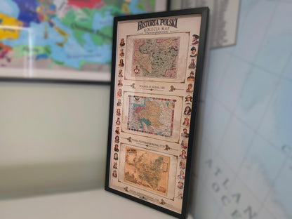 Historia Polski - Kolekcja 3 Historycznych Map i Poczet Królów Polski - Plakat