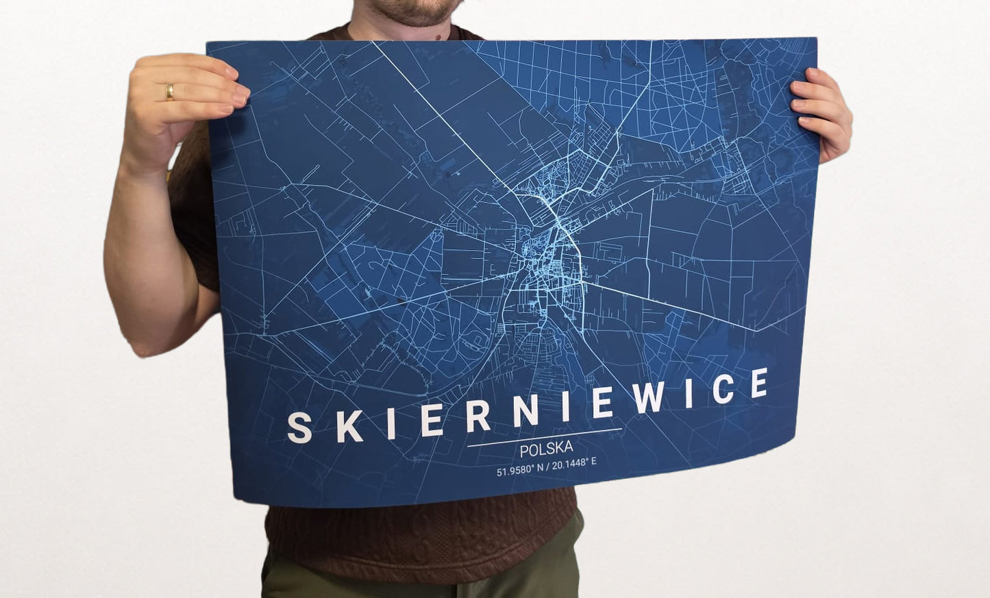 Ottieni la Mappa Progetto della Tua Città Natale - Arte Murale Moderna delle Strade della Città