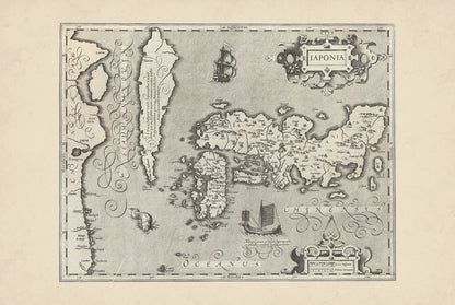 Japonia i Korea 1607 - Iaponia - Mercator i Hondius - Historyczny Plakat z Mapą