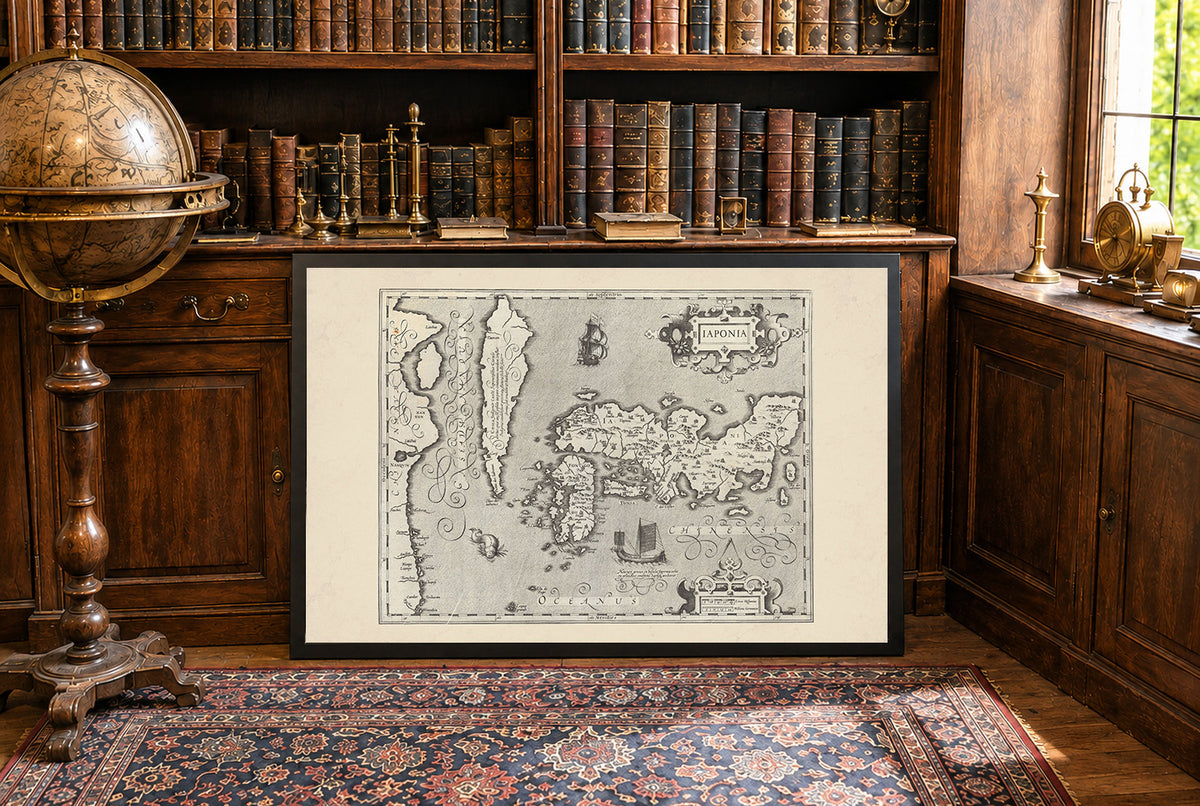 Japonia i Korea 1607 - Iaponia - Mercator i Hondius - Historyczny Plakat z Mapą