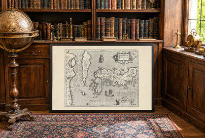 Japonia i Korea 1607 - Iaponia - Mercator i Hondius - Historyczny Plakat z Mapą