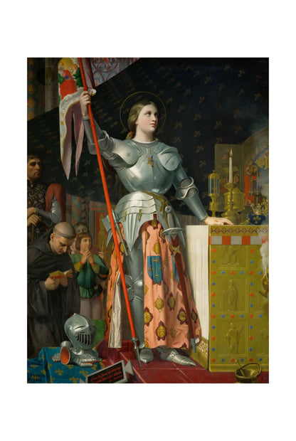 Joanna d'Arc podczas Koronacji Karola VII 1854 - Jean-Auguste-Dominique Ingres - Średniowieczna Francja - Historyczny Plakat z Obrazem