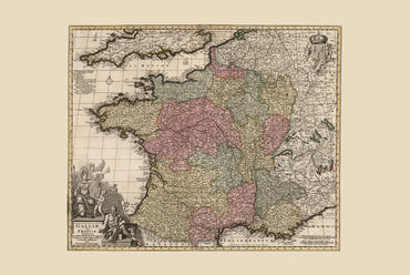Królestwo Francji 1740 – XVIII-wieczna mapa historyczna