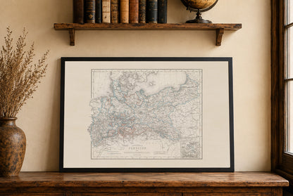 Plakat z Mapą Królestwa Prus (1871) - Zabytkowa Mapa Państw Północnoniemieckich