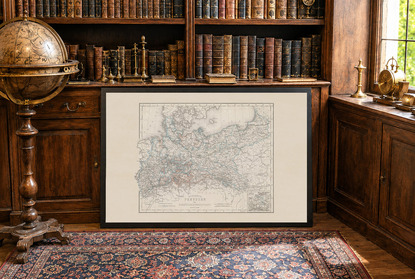 Plakat z Mapą Królestwa Prus (1871) - Zabytkowa Mapa Państw Północnoniemieckich