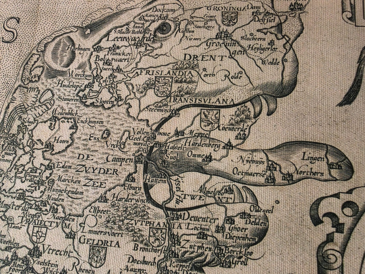 Leo Belgicus Karte Poster (1617) - Niederlande & Belgien Wandkunst