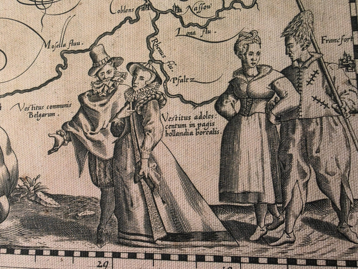Leo Belgicus Karte Poster (1617) - Niederlande & Belgien Wandkunst