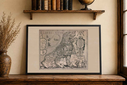 Leo Belgicus Map Poster (1617) - Netherlands & Belgium Wall Art