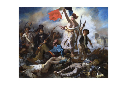 Plakat Wolność wiodąca lud na barykady - Eugène Delacroix Vintage Dekoracja Ścienna