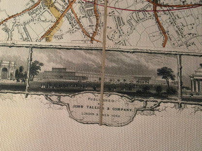 Londres 1851 - Mapa ilustrado con principales monumentos