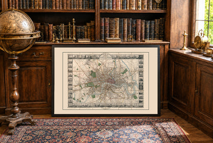 Londra 1851 - Mappa illustrata con i principali monumenti