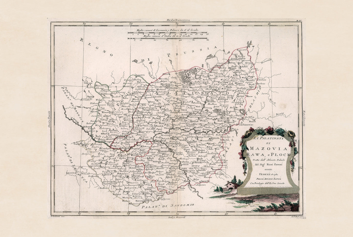 Mazovia, Rawa & Plock Historical Map Poster - 18th Century Poland Wall Art