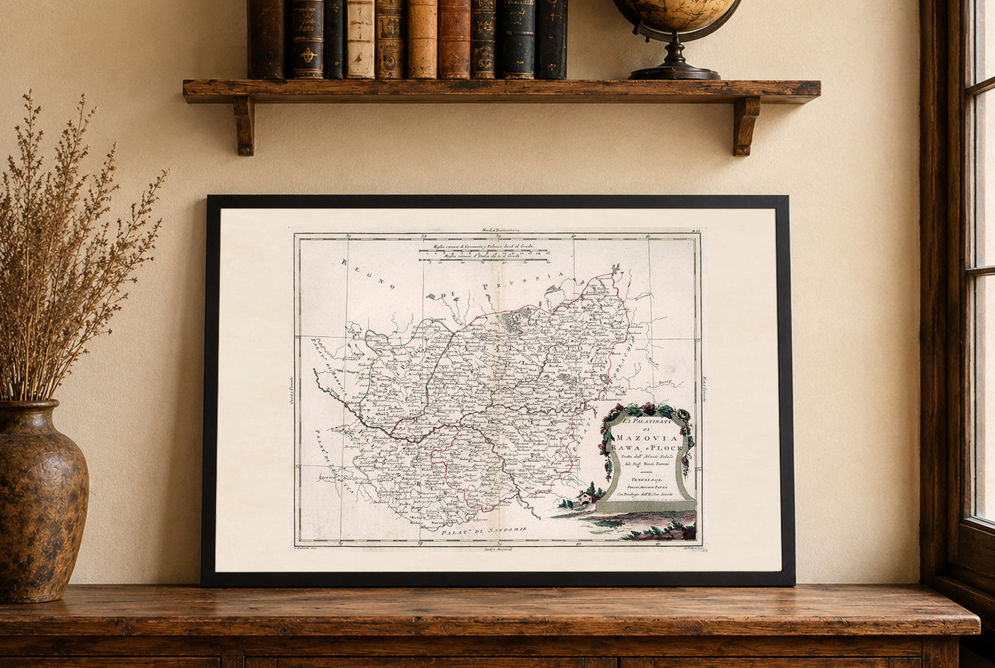 Mazovia, Rawa & Plock Historical Map Poster - 18th Century Poland Wall Art