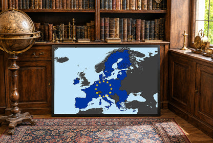 Modern European Union Map Print - EU Countries Borders Wall Art Poster