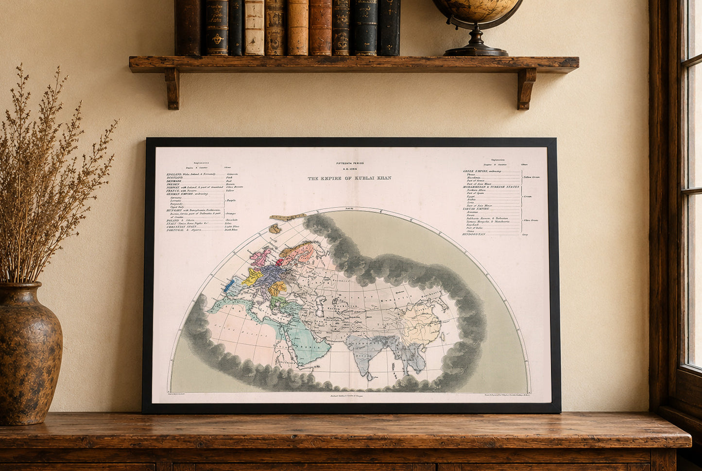 Impero Mongolo nel 1294 - Mappa degli Yuan, Ilkhanato e Orda d'Oro