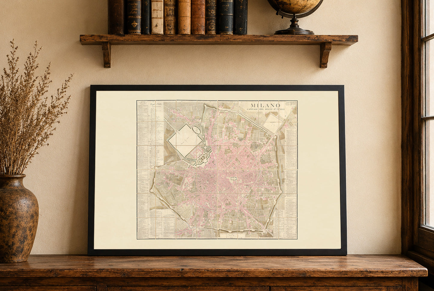 Poster Mappa della Città di Milano Napoleonica (1807) - Piano Storico della Capitale del Regno d'Italia