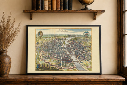 Paryż 1620 - Caspar Merian - Historyczny Widok Miasta z Lotu Ptaka – Plakat
