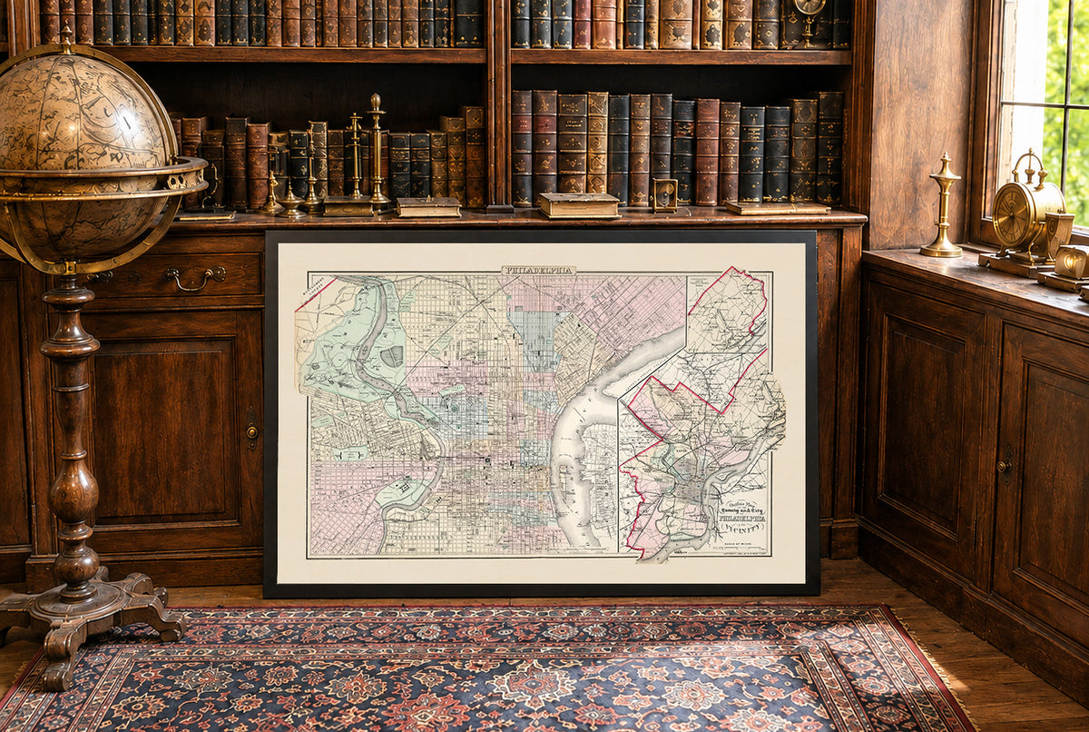 Filadelfia 1883 - Historyczna Mapa Miasta
