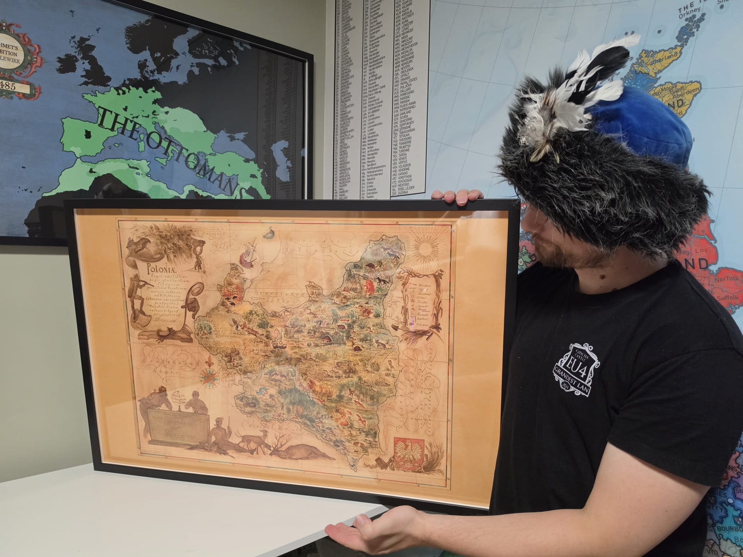 Mapa Polski 1938 - druk „Poloniae”, ilustracyjna mapa autorstwa Tadeusza Lipskiego i Eliasza Kanarka | vintage dekoracja ścienna z Wystawy Światowej