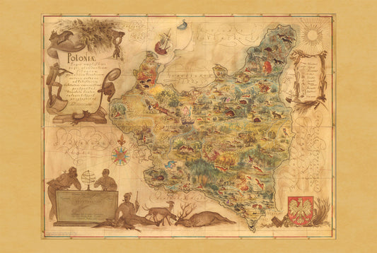 Poland Map 1938 Print - ‘Poloniae’ Pictorial Map by Tadeusz Lipski & Eliasz Kanarek | Vintage World’s Fair Wall Art