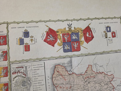 Plakat z Mapą Polski za Panowania Jana III Sobieskiego - Vintage Dekoracja Ścienna