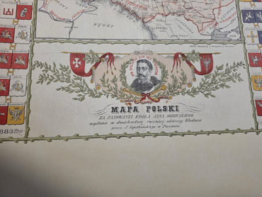 Poland Map Poster During the Reign of Jan III Sobieski - Vintage Wall Art