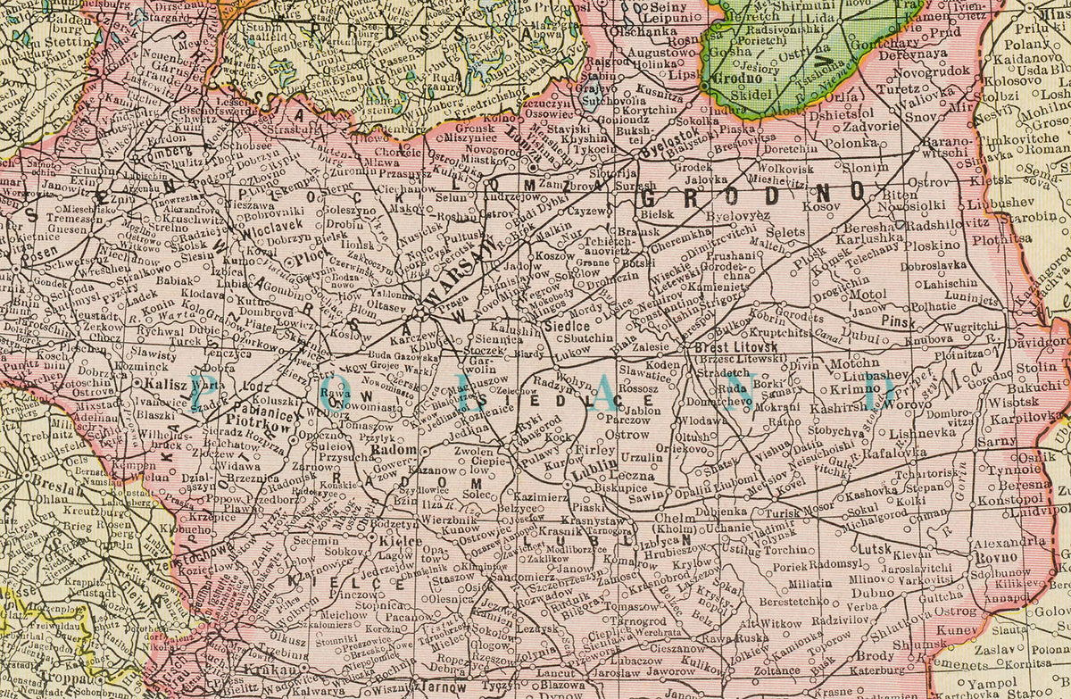 Polska i Kraje Bałtyckie 1925 - Wolne Miasto Gdańsk - Historyczny Plakat z Mapą