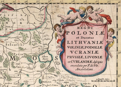 Polska i Litwa 1682 - Rzeczpospolita Obojga Narodów - Frederick de Wit - Historyczny Plakat z Mapą