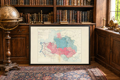 Zmiany Granic Polski X Wiek-1770 - Maurice Fallex - Historyczny Plakat z Mapą