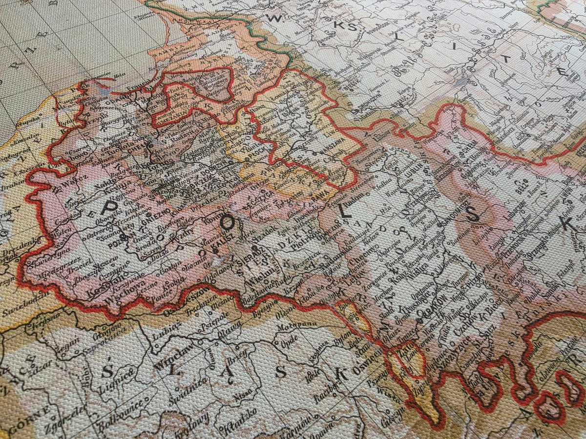 Polska w XV Wieku - Jan Babirecki - Historyczny Plakat z Mapą ok. 1900
