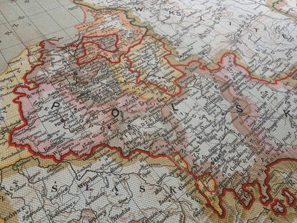 Polska w XV Wieku - Jan Babirecki - Historyczny Plakat z Mapą ok. 1900