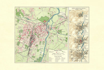 Plakat z Planem Miasta Poznania (1932) – Zabytkowa Mapa Poznania z Historycznym Rozwojem Miasta