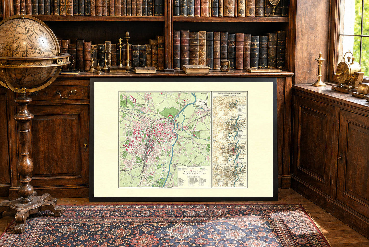 Plakat z Planem Miasta Poznania (1932) – Zabytkowa Mapa Poznania z Historycznym Rozwojem Miasta